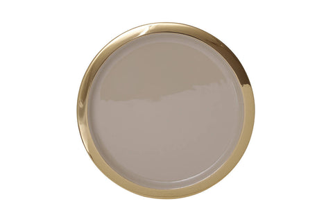 Buffetplatte Kuchenplatte Rokoko 337 Gold / Taupe Draufsicht