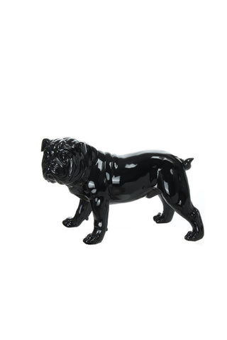 Dekofigur Bulldogge Skulptur BulldogArt 48-J Schwarz Draufsicht