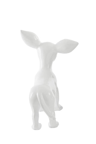 Dekofigur Chihuahua Skulptur DogArt 147 Weiß Draufsicht