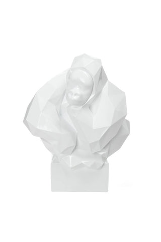 Dekofigur Denker Gorilla Skulptur Babia 237 Weiß Draufsicht