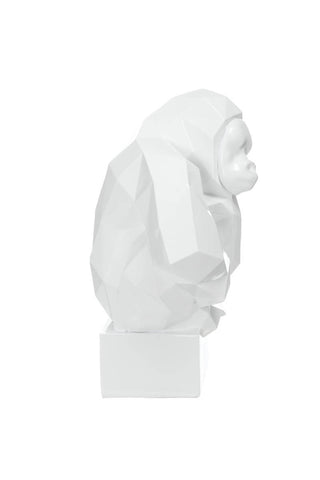 Dekofigur Denker Gorilla Skulptur Babia 237 Weiß Draufsicht