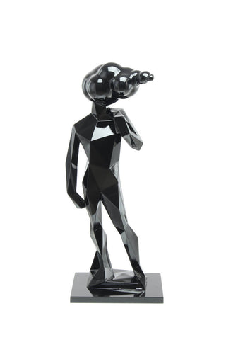 Dekofigur Denker stehend Skulptur Babia 337 Schwarz Draufsicht