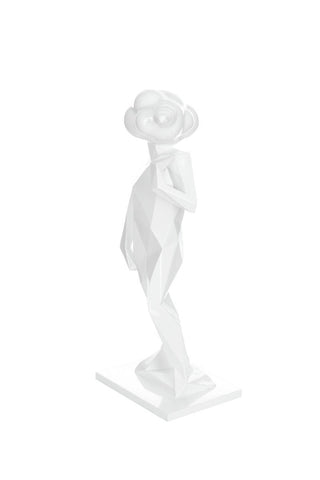 Dekofigur Denker stehend Skulptur Babia 337 Weiß Draufsicht