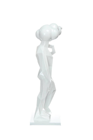 Dekofigur Denker stehend Skulptur Babia 337 Weiß Draufsicht