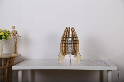 Design-Lampe aus Naturholz Tischlampe Abiel Holz Ambiente