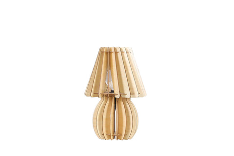 Design-Lampe aus Naturholz  Tischlampe Abiya Holz Draufsicht