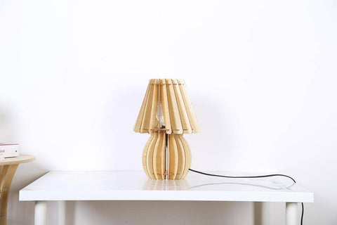 Design-Lampe aus Naturholz  Tischlampe Abiya Holz Ambiente