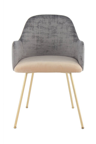 Design-Stuhl Stuhl Roger 537 Grau / Beige Draufsicht