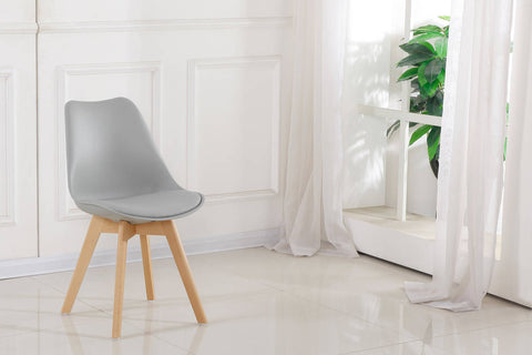 Design-Stühle mit Sitzkissen, 2er-Set Stuhl Maya 137 2er-Set Grau Ambiente
