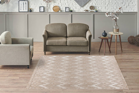 Design-Teppich mit auffälliger Musterung Isara 237 Beige Ambiente