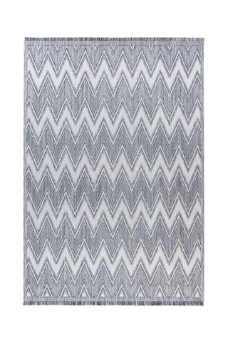 Design-Teppich mit auffälliger Musterung Isara 237 Grau / Weiß Draufsicht
