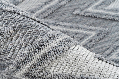 Design-Teppich mit auffälliger Musterung Isara 237 Grau / Weiß Makro