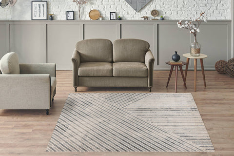 Design-Teppich mit auffälliger Musterung Rhemus 137 Beige / Grau Ambiente