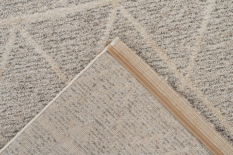 Design-Teppich mit auffälliger Musterung Rhemus 337 Beige / Braun Makro
