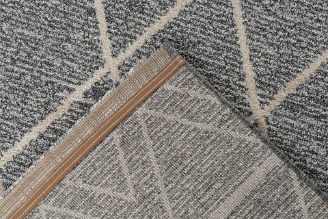 Design-Teppich mit auffälliger Musterung Rhemus 337 Grau / Beige Makro