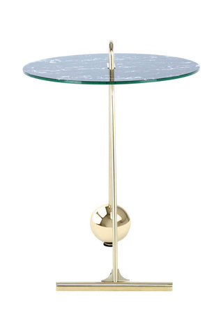 Design-Tisch Beistelltisch Affair 537 Gold / Schwarz Draufsicht