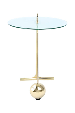 Design-Tisch Beistelltisch Affair 537 Gold / Weiß Draufsicht