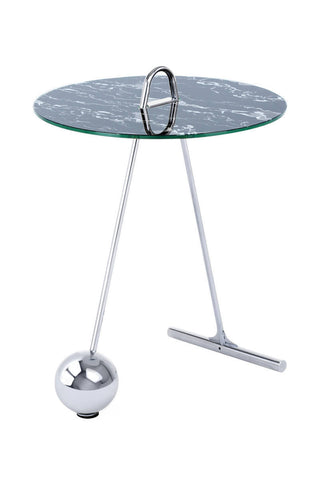 Design-Tisch Beistelltisch Affair 537 Silber / Schwarz Draufsicht