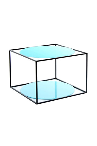 Design-Tisch Beistelltisch Couple 137 Blau / Schwarz Draufsicht