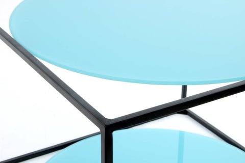 Design-Tisch Beistelltisch Couple 137 Blau / Schwarz Makro
