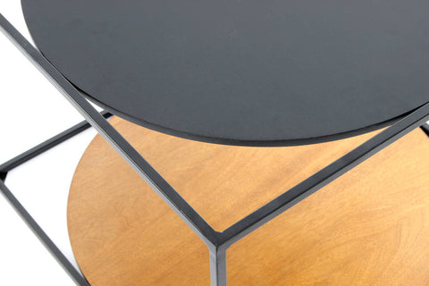 Design-Tisch Beistelltisch Couple 137 Braun / Schwarz / Schwarz Makro