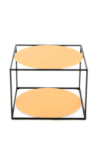 Design-Tisch Beistelltisch Couple 137 Orange / Schwarz Draufsicht