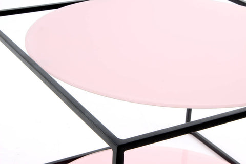 Design-Tisch Beistelltisch Couple 137 Rosa / Schwarz Makro
