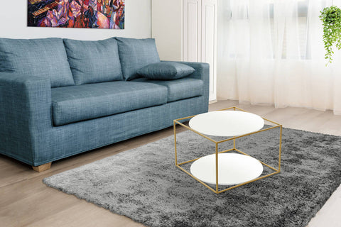 Design-Tisch Beistelltisch Couple 137 Weiß / Gold Ambiente