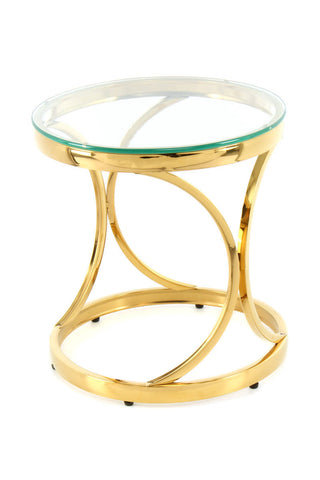 Design-Tisch Beistelltisch Jacy 137 Klar / Gold Draufsicht