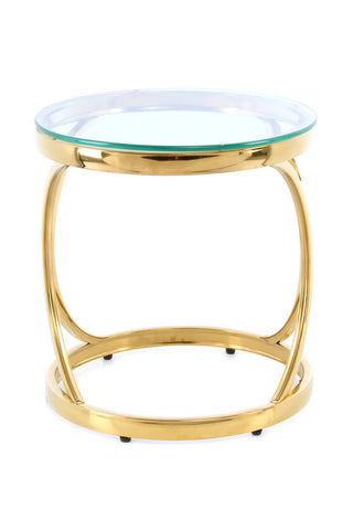 Design-Tisch Beistelltisch Jacy 137 Klar / Gold Draufsicht