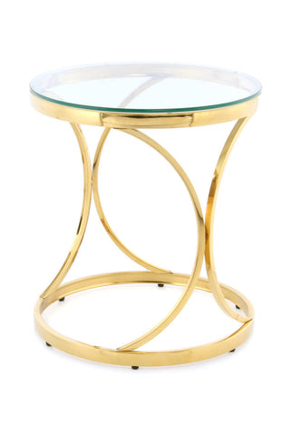 Design-Tisch Beistelltisch Jacy 237 Klar / Gold Draufsicht