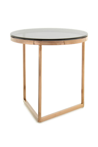 Design - Tisch Beistelltisch Jamie 137 Grau / Roségold Draufsicht
