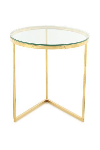 Design - Tisch Beistelltisch Jamie 137 Klar / Gold Draufsicht