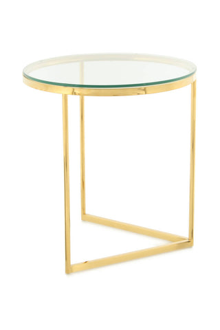 Design - Tisch Beistelltisch Jamie 137 Klar / Gold Draufsicht