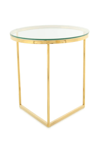 Design - Tisch Beistelltisch Jamie 137 Klar / Gold Draufsicht