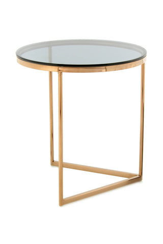Design - Tisch Beistelltisch Jamie 237 Grau / Roségold Draufsicht