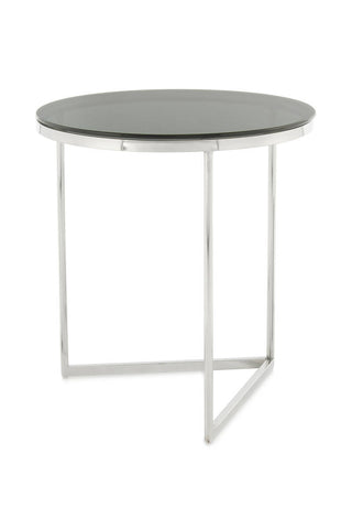 Design - Tisch Beistelltisch Jamie 237 Schwarz / Silber Draufsicht