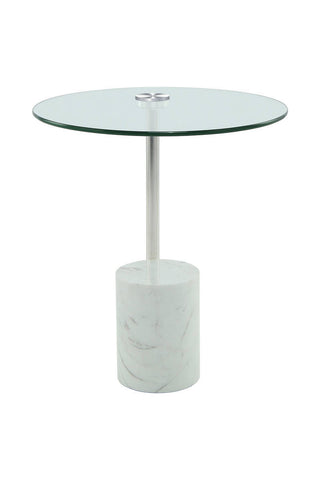 Design-Tisch Beistelltisch Rosarius 537 Silber / Weiß Draufsicht