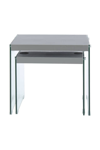 Design-Tisch im 2er-Set Beistelltisch 2er-Set Clarence 137 Grau Draufsicht