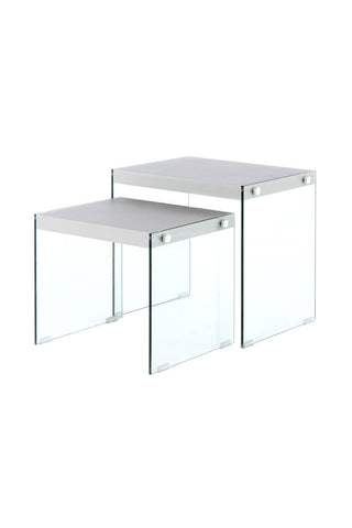 Design-Tisch im 2er-Set Beistelltisch 2er-Set Clarence 237 Silber Draufsicht