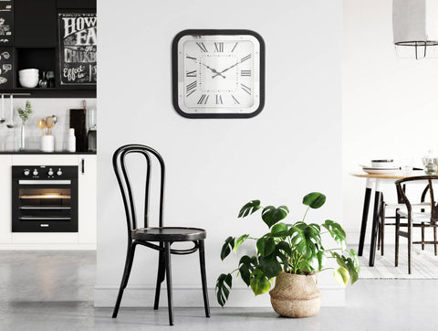 Design-Uhr Wanduhr Momentia 1370 Silber / Schwarz Ambiente