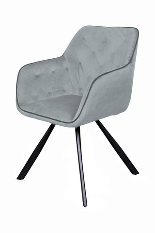 Glamour-Stuhl Stuhl Ebelin 137 Grau Draufsicht