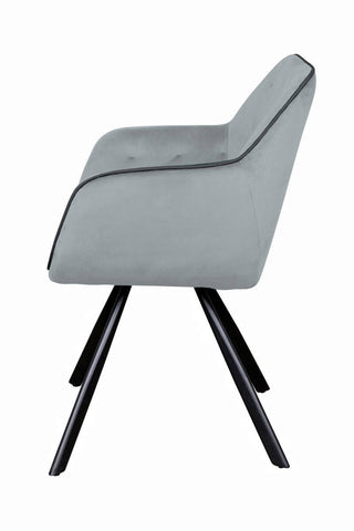 Glamour-Stuhl Stuhl Ebelin 137 Grau Draufsicht