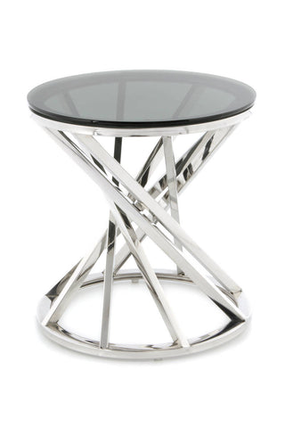 Glamour-Tisch Beistelltisch Jaclyn 137 Schwarz / Silber Draufsicht