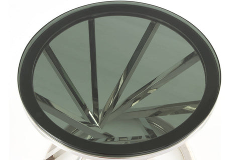 Glamour-Tisch Beistelltisch Jaclyn 137 Schwarz / Silber Makro