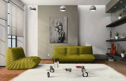 Handgemaltes Ölgemälde Öl-Wandbild HipDog 60cm x 90cm Ambiente