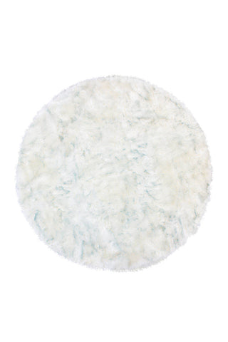 Hochflorteppich in Schaffell-Optik Tasty 137 Weiß / Puderblau Draufsicht
