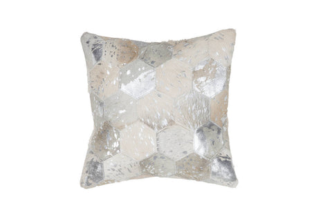 Kissen aus Leder Roulette Pillow 237 Grau / Silber Draufsicht