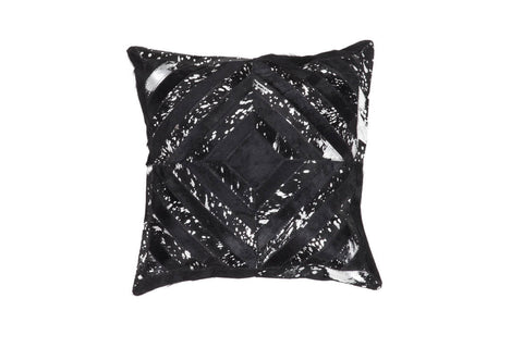 Kissen aus Leder Roulette Pillow 437 Schwarz / Silber Draufsicht