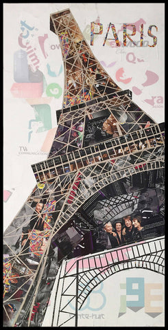Kunst-Collage Papier Wandbild Francoise II 52x102 Draufsicht